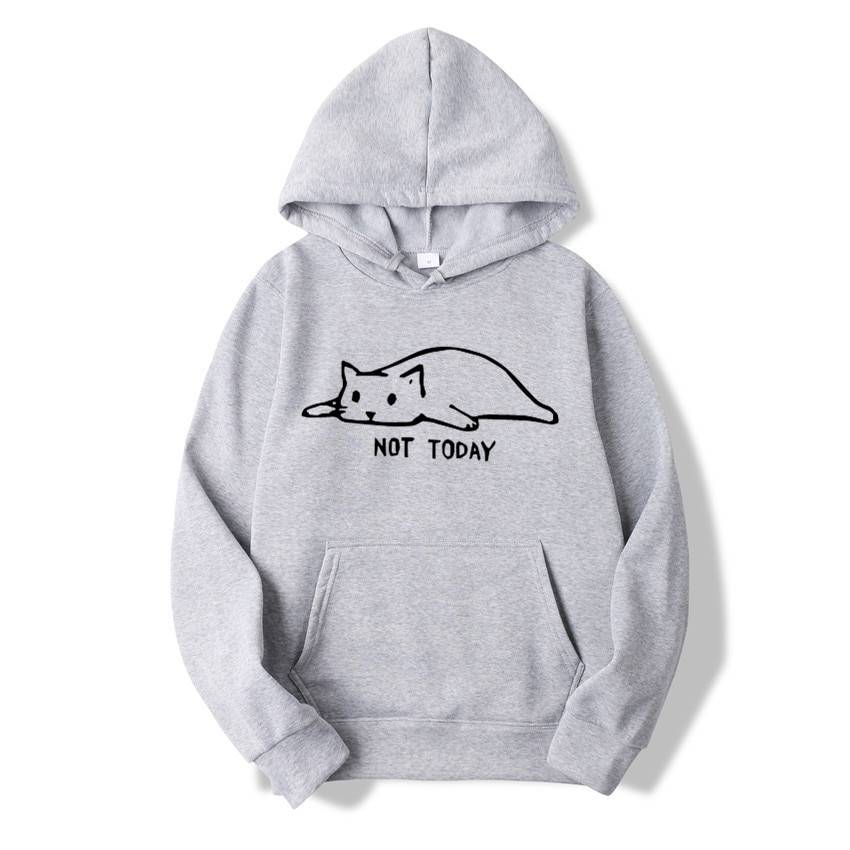 ’Not Today’ Hoodie - Light Gray / S - Women’s Clothing & Accessories - Shirts & Tops - 16 - 2024