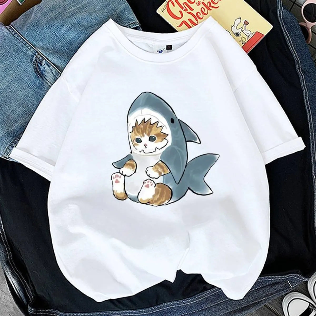 Kawaii Cat Graphic Tees - T-Shirts - 1