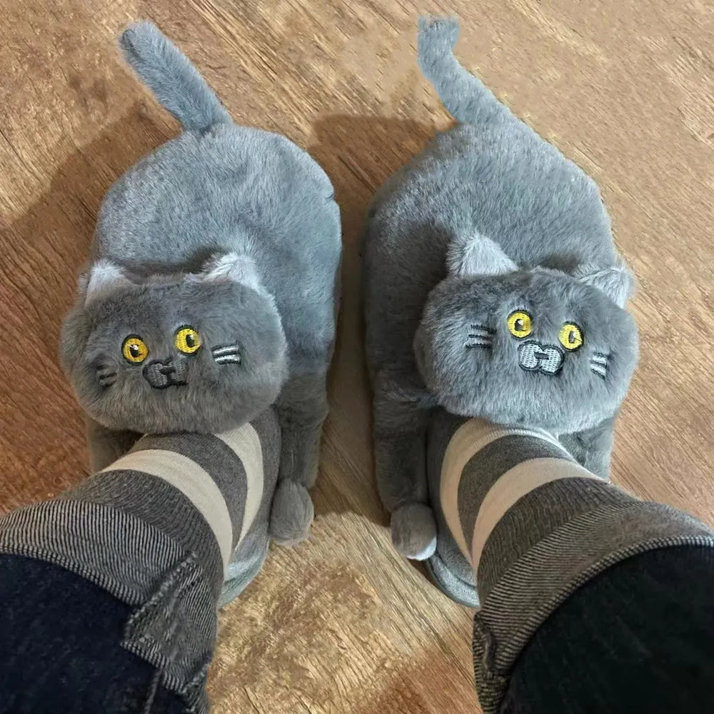 Kawaii Cat Winter Slippers for Women & Men - Women’s Clothing & Accessories - 1