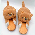 Kawaii Cat Winter Slippers for Women & Men - Khaki / 4.5 - Women’s Clothing & Accessories - Shoes - 12 - 2024