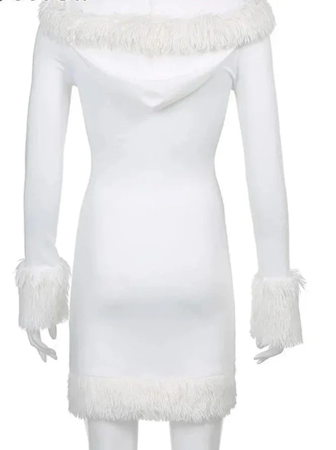 Kawaii Cute Furry White Bodycon Mini Dress - All Dresses - Dresses - 6 - 2024