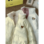 Kawaii Double Sided Love Bear Winter Puffer Jacket - Jackets & Coats - 4