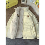 Kawaii Double Sided Love Bear Winter Puffer Jacket - Jackets & Coats - 5
