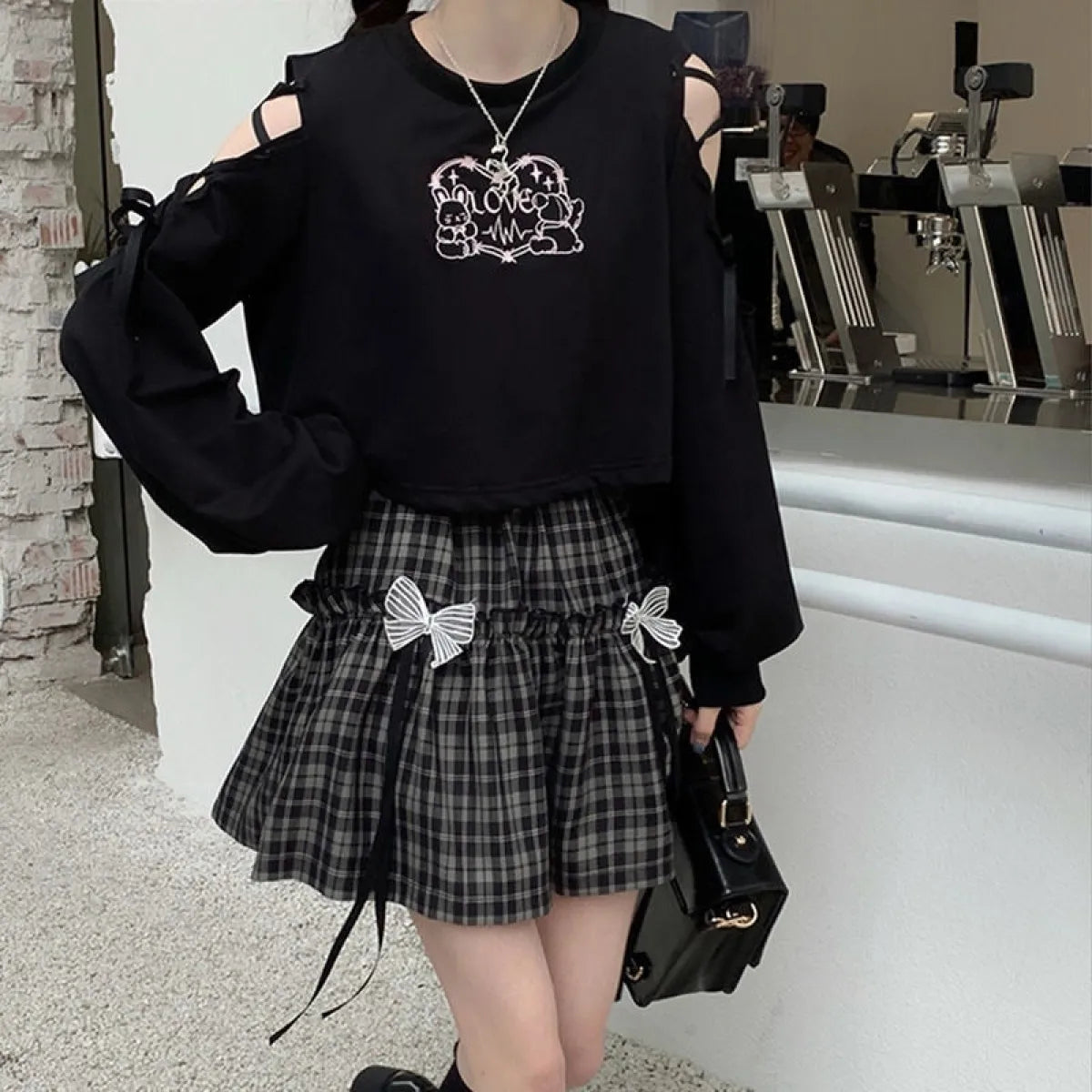 Kawaii Gothic Lolita Plaid Skirt - Bottoms - 3