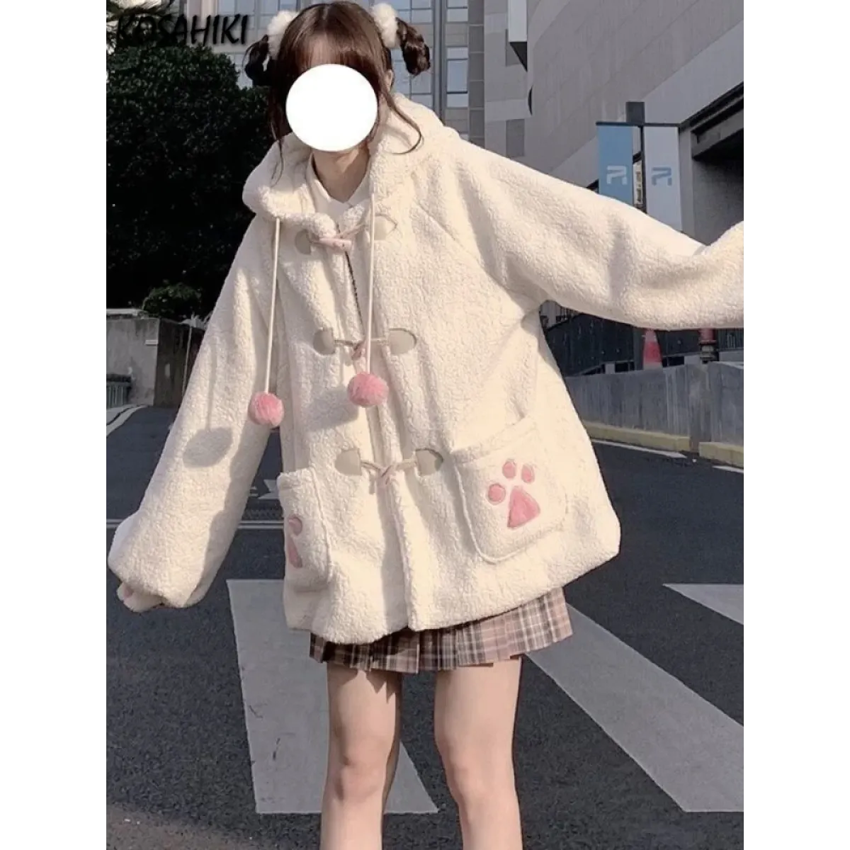 Kawaii Harajuku Style Cat Paw Winter Coat - Women’s Clothing & Accessories - 1