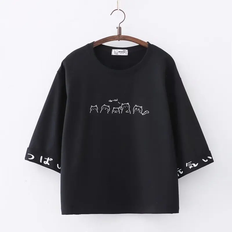 Kawaii Harajuku Summer T-shirt - black2 / One Size - T-Shirts - Shirts & Tops - 8 - 2024