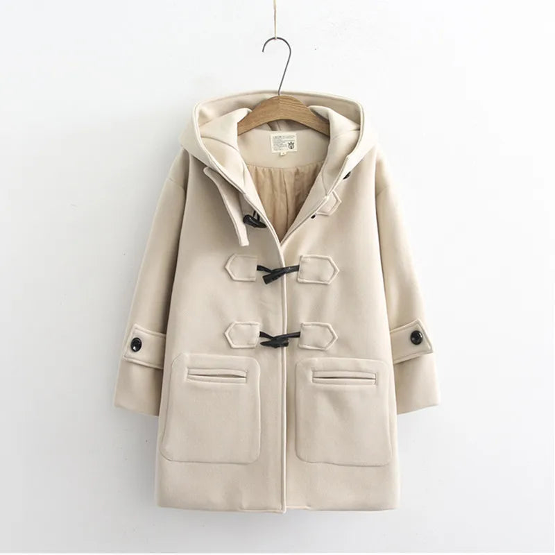 Kawaii Harajuku Winter Style Hooded Coat - Cream / S / CHINA - Women’s Clothing & Accessories - Coats & Jackets - 1