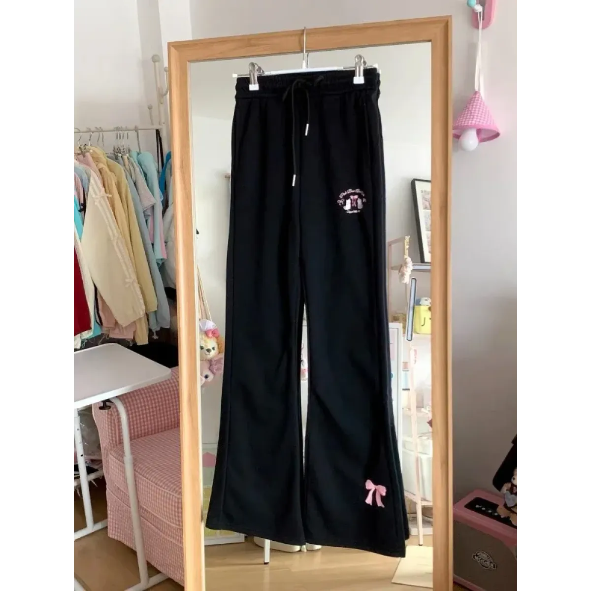 Flare Sweatpants – Kawaii High Waist Embroidered Trousers - Best Sellers - Women’s Pants - 5