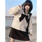 Kawaii Knitted Cardigan – Women’s Heart Pocket Bow Sweater - Sweaters - Long - Shirt - Cardigans - 3