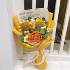 Kawaii Knitted Sunflower & Rose Bouquet – Crochet Gift for Birthday or Graduation - Plushies - Plushie - 8