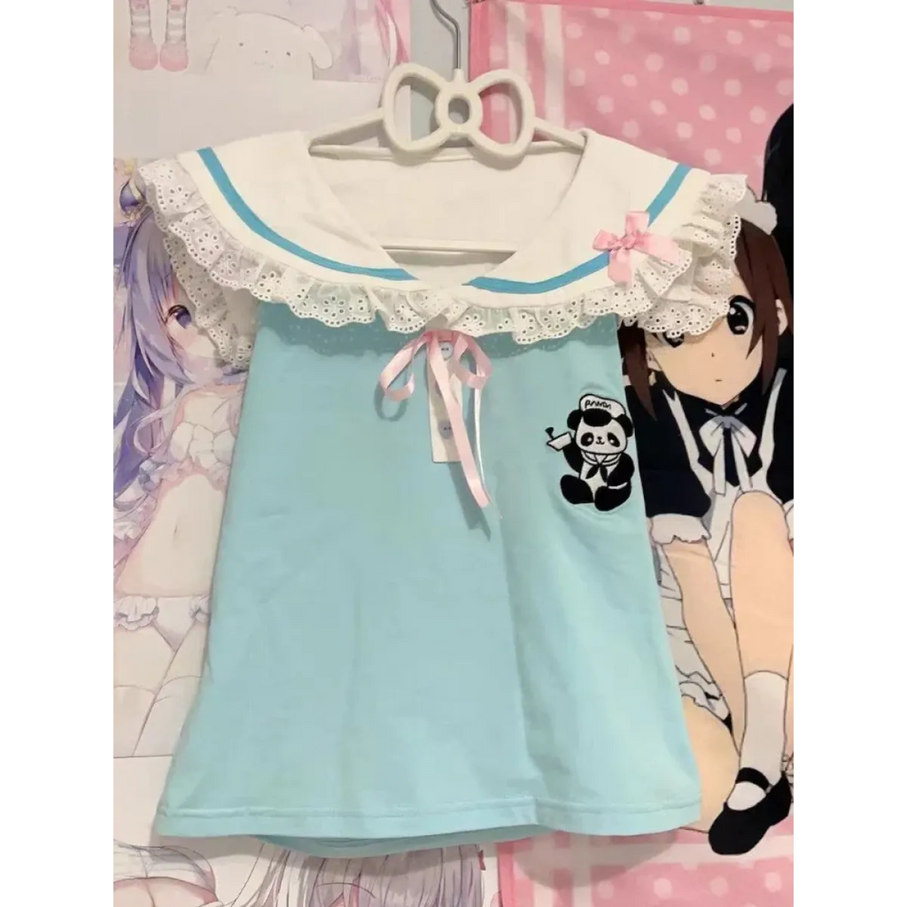 Kawaii Lace Patchwork T-Shirt - T-Shirts - 1