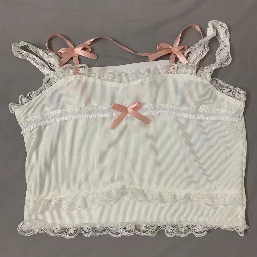 Kawaii Lolita Bow Crop Top - Japanese Style - White / XL - Women’s Clothing & Accessories - Shirts & Tops - 8 - 2024