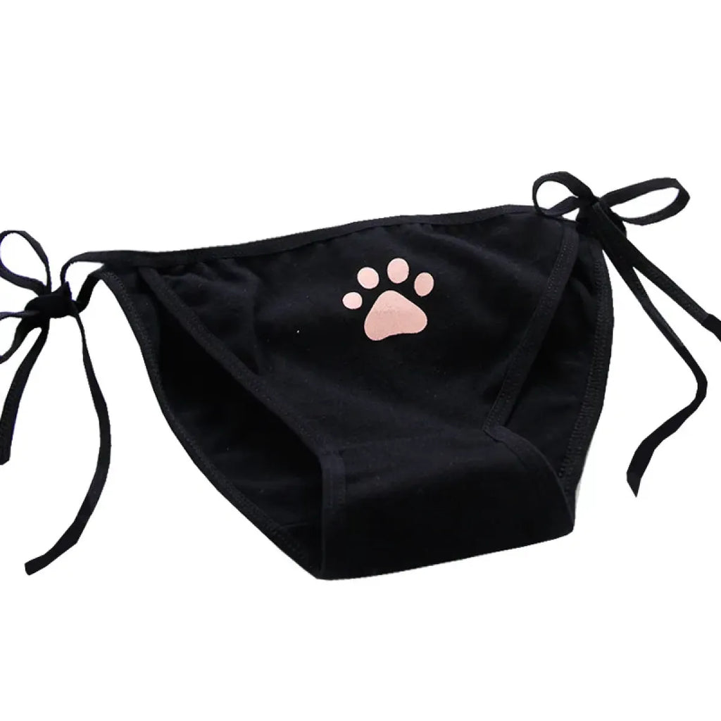 Cat Paw Tie-Side Cotton Panties – Kawaii Lolita Lingerie - Women’s Clothing & Accessories - Panties - 3