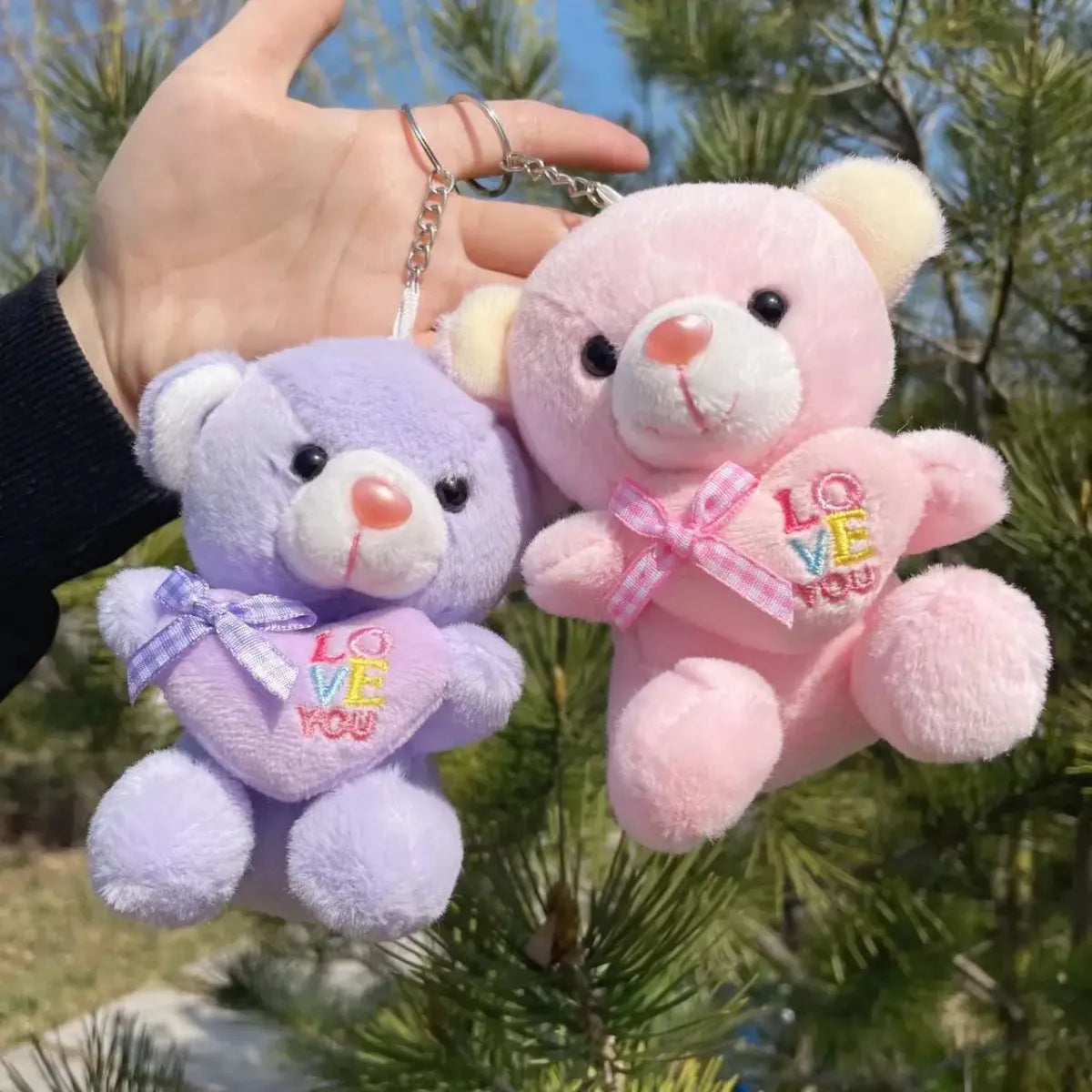 Kawaii Mini Plush Teddy Bear Keychain – Soft 10CM Stuffed Toy - Plushies - Plushie - 2