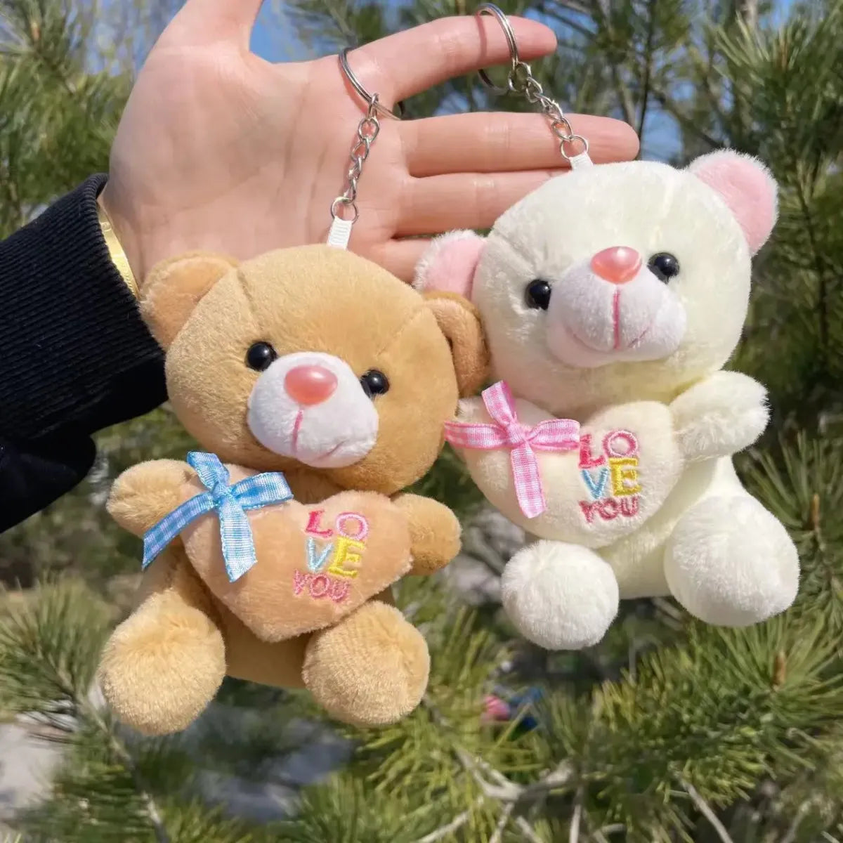 Kawaii Mini Plush Teddy Bear Keychain – Soft 10CM Stuffed Toy - Plushies - Plushie - 3