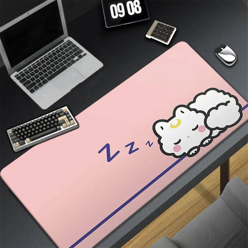 Kawaii Office Desk Mat - Adorned with Cute Cat Designs - Sleepy Cat / 600x300x3mm - All Products - Mouse Pads - 6 - 2024