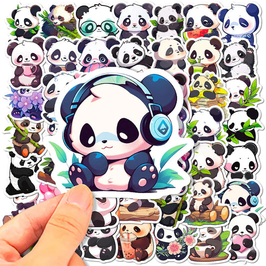 Kawaii Panda Stickers Pack - 10/50Pcs Cartoon Decals for Luggage & Notebooks - 10pcs Random - All Products - Decorative