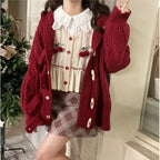 Kawaii Patchwork Cherry Bow Knit Sweater Vest - Sweaters - 12