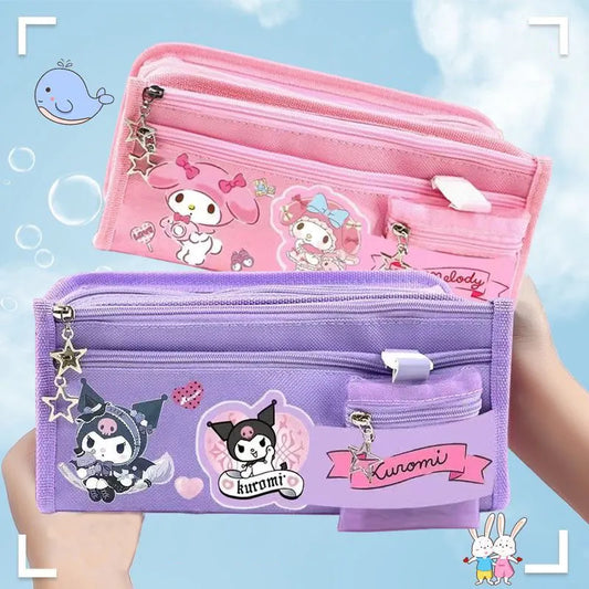 Sanrio Kawaii Pencil Case - Kuromi Cinnamoroll My Melody - Large Capacity Pen Bag - Stationary & More - Pen & Pencil