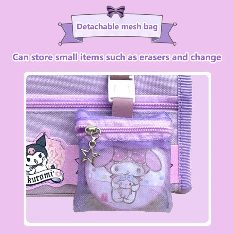 Sanrio Kawaii Pencil Case - Kuromi Cinnamoroll My Melody - Large Capacity Pen Bag - Stationary & More - Pen & Pencil