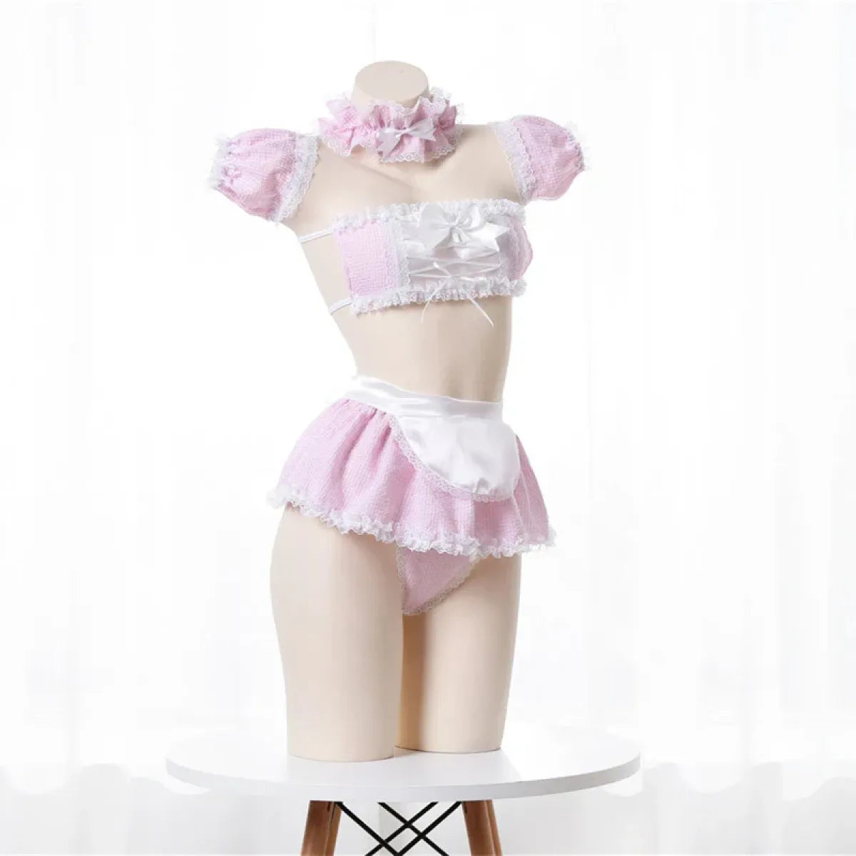 Kawaii Pink Apron Maid Lingerie Set - Women’s Clothing & Accessories - 2
