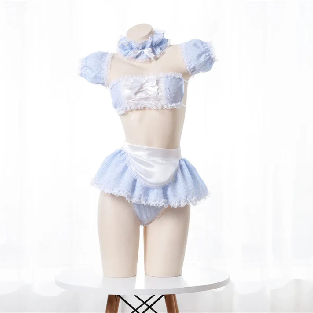 Kawaii Pink Apron Maid Lingerie Set - Women’s Clothing & Accessories - 8