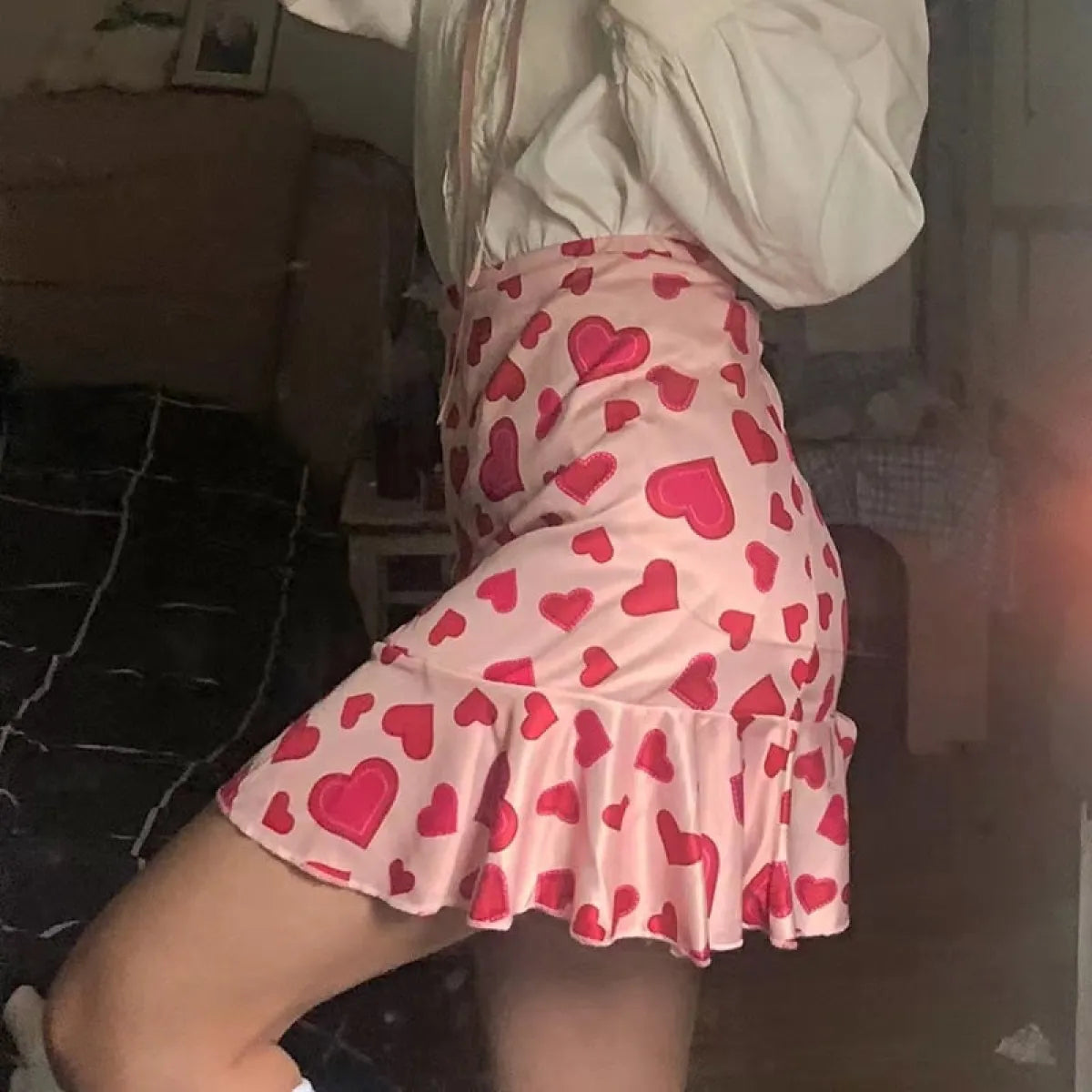 Kawaii Pink Heart Mermaid Skirt - Bottoms - 1
