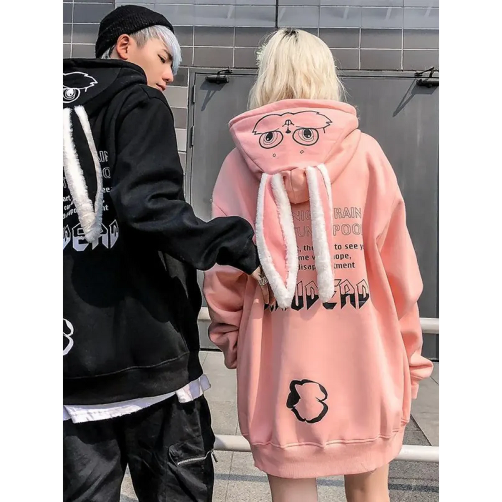 Kawaii Rabbit Ears Oversized Hoodie - Hoodies & Sweatshirts - 1