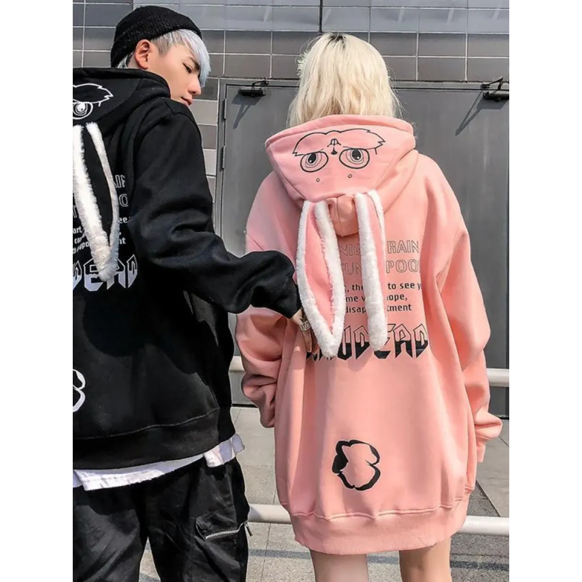 Kawaii Rabbit Ears Oversized Hoodie - Hoodies & Sweatshirts - 1