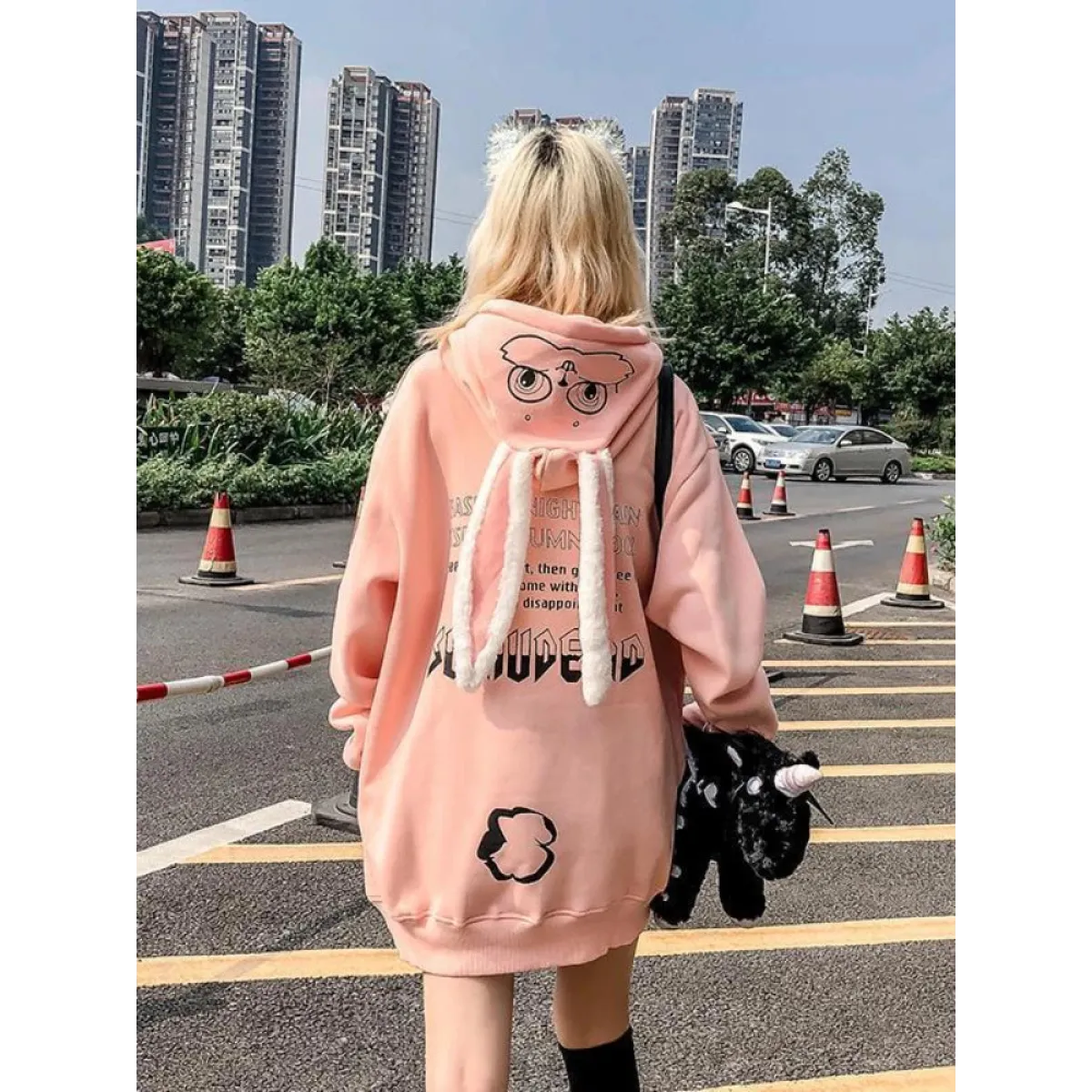 Kawaii Rabbit Ears Oversized Hoodie - Hoodies & Sweatshirts - 4
