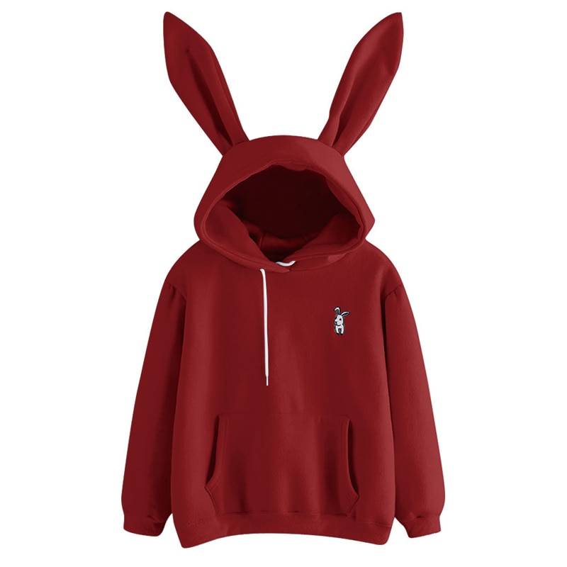 Women’s Kawaii Rabbit Hoodie - Red / S - Women’s Clothing & Accessories - Shirts & Tops - 11 - 2024