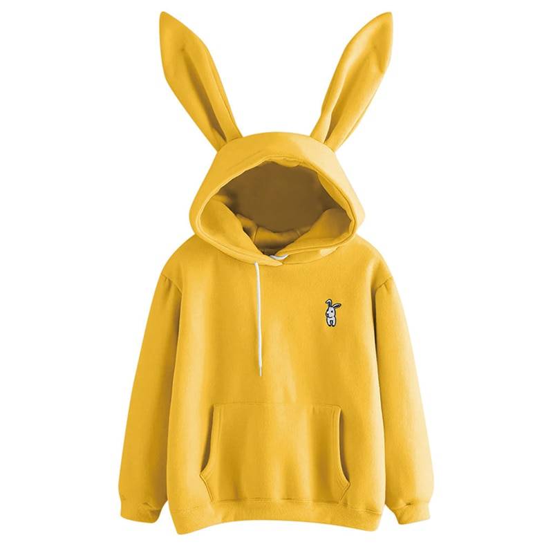 Women’s Kawaii Rabbit Hoodie - Yellow / S - Women’s Clothing & Accessories - Shirts & Tops - 7 - 2024