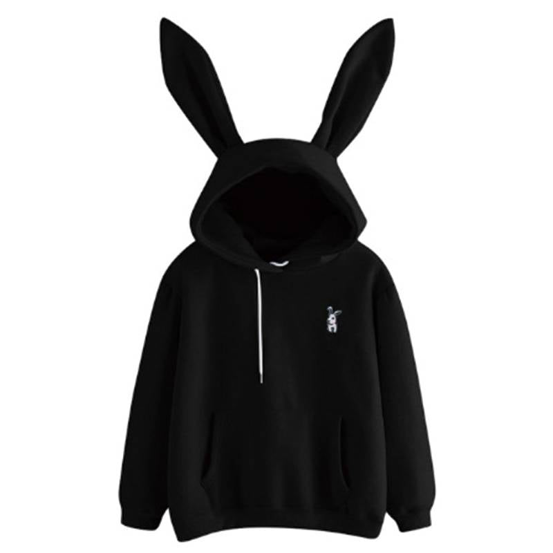 Women’s Kawaii Rabbit Hoodie - Black / S - Women’s Clothing & Accessories - Shirts & Tops - 8 - 2024