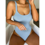 Kawaii Ribbed Sleeveless Bodysuit - Women’s Clothing & Accessories - Bodysuits - 2