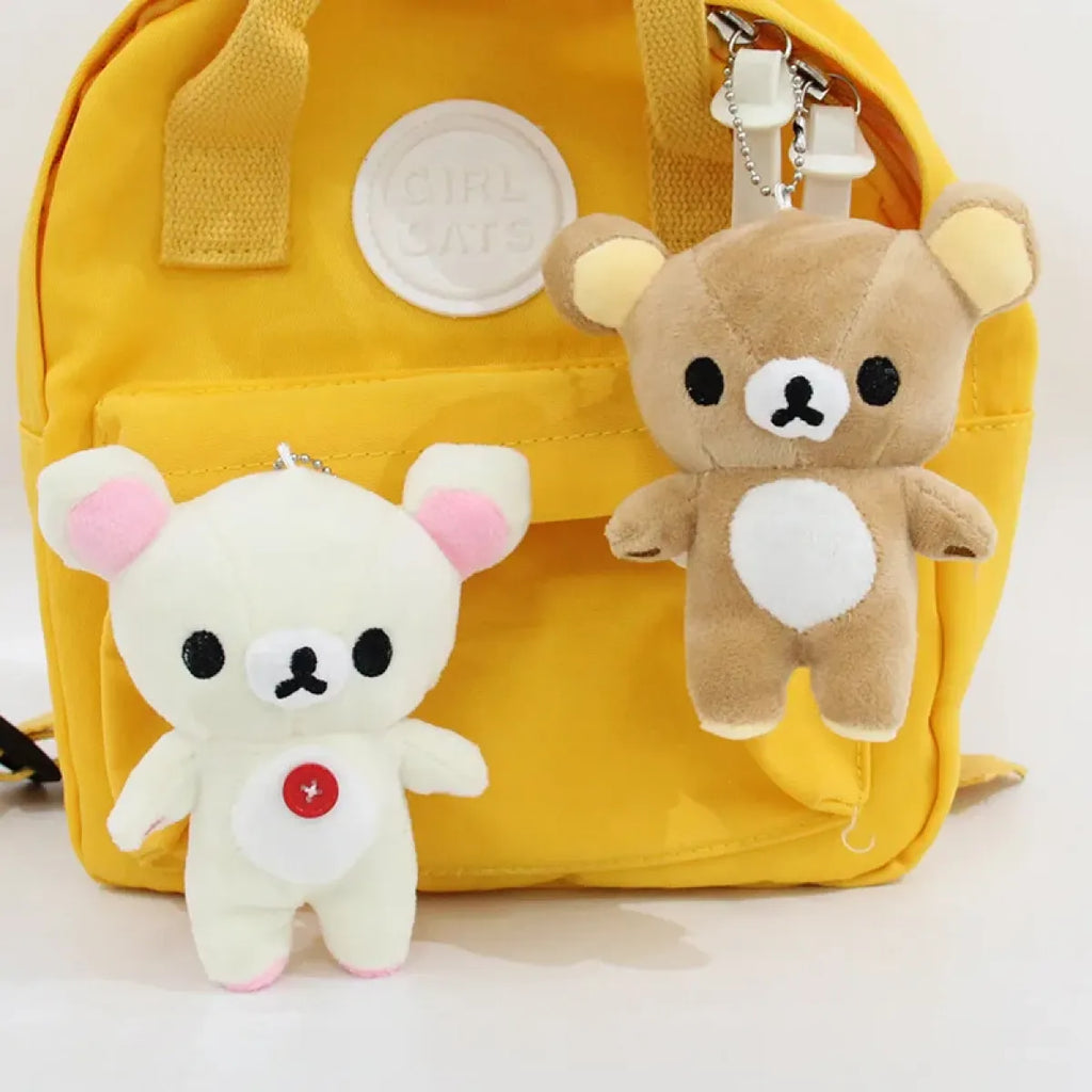 Kawaii Rilakkuma Plush Bear Keychain – Cute Backpack Pendant Toy - Women Bags & Wallets - Plushie - 1