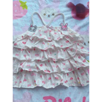 White Kawaii Ruffle Camisole – Bunny Embroidery & Bow Print - Women’s Clothing & Accessories - Camisole - 3