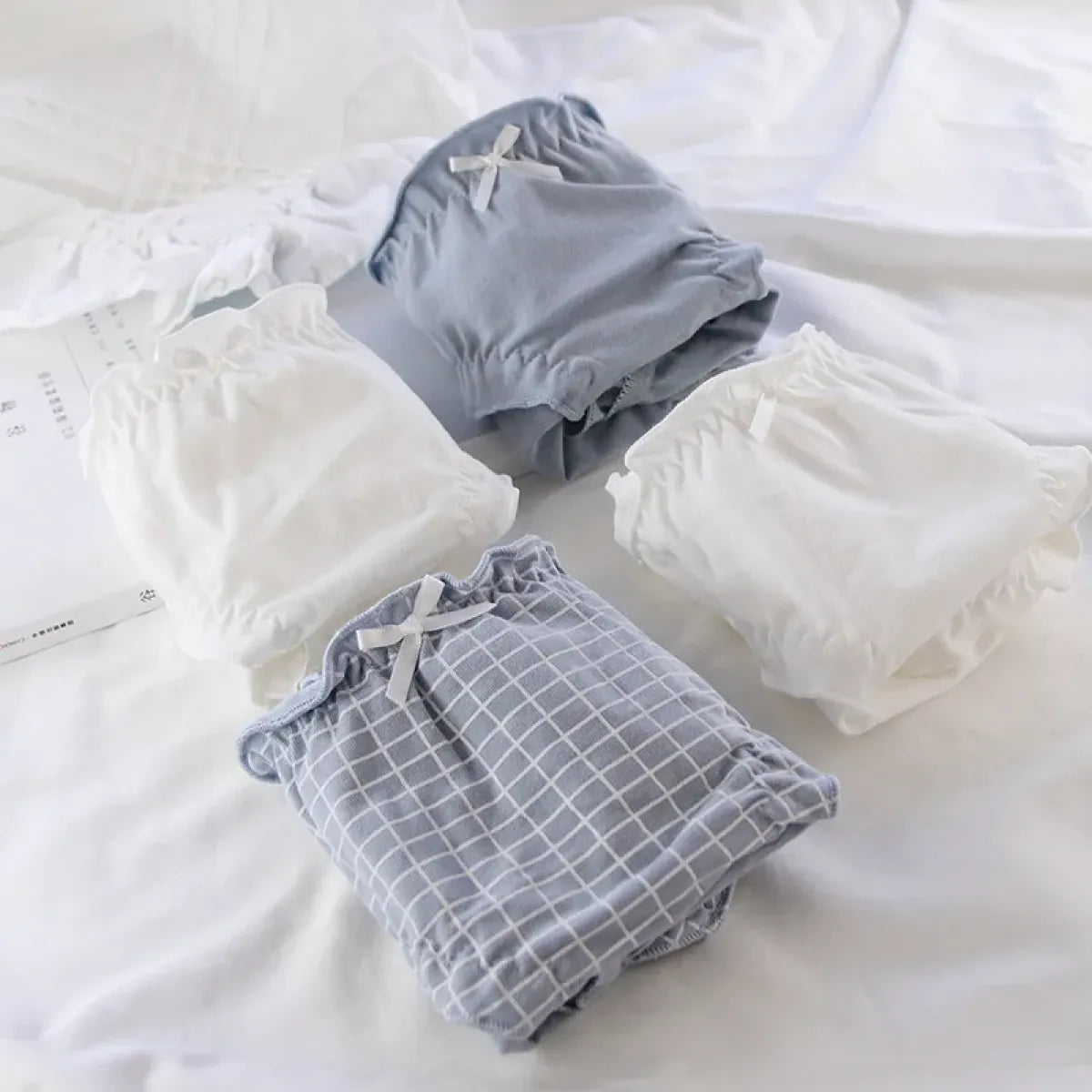 Kawaii Ruffle Edge Cotton Panties – Breathable Seamless Mid-Waist Lingerie - Women’s Clothing & Accessories - Lingerie