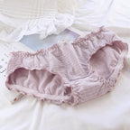 Kawaii Ruffle Edge Cotton Panties – Breathable Seamless Mid-Waist Lingerie - Women’s Clothing & Accessories - Lingerie