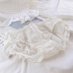 Kawaii Ruffle Edge Cotton Panties – Breathable Seamless Mid-Waist Lingerie - Women’s Clothing & Accessories - Lingerie