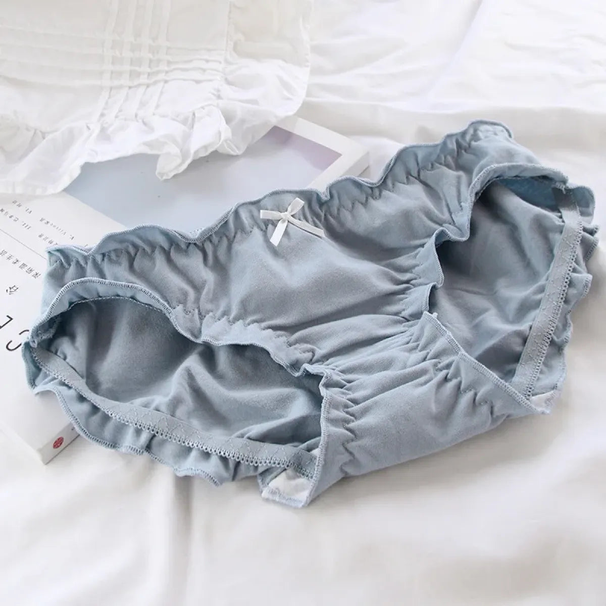 Kawaii Ruffle Edge Cotton Panties – Breathable Seamless Mid-Waist Lingerie - Women’s Clothing & Accessories - Lingerie