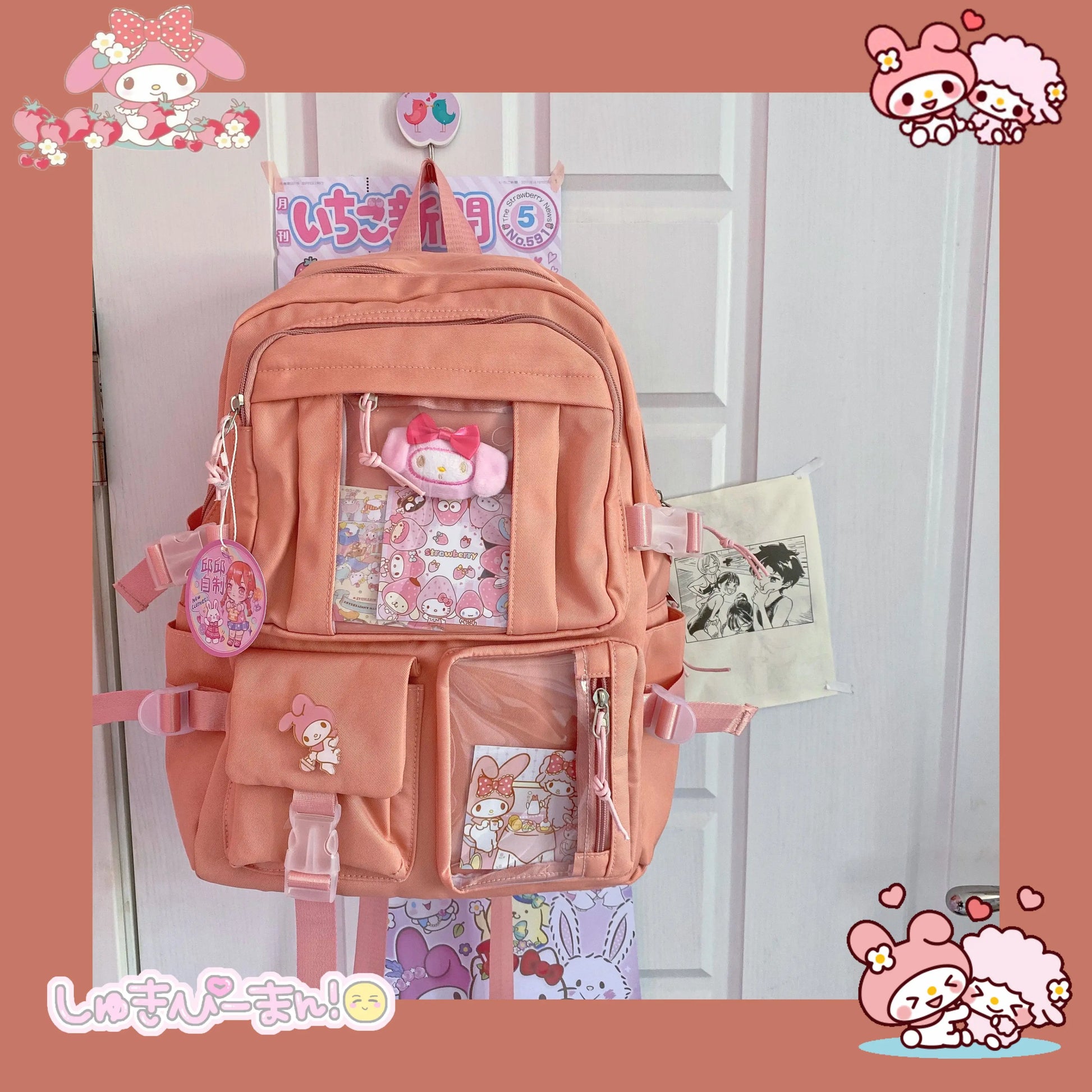 Kawaii Sanrio Backpack - My Melody Kuromi & Cinnamoroll - Pink - Women Bags & Wallets - Backpacks - 10 - 2024