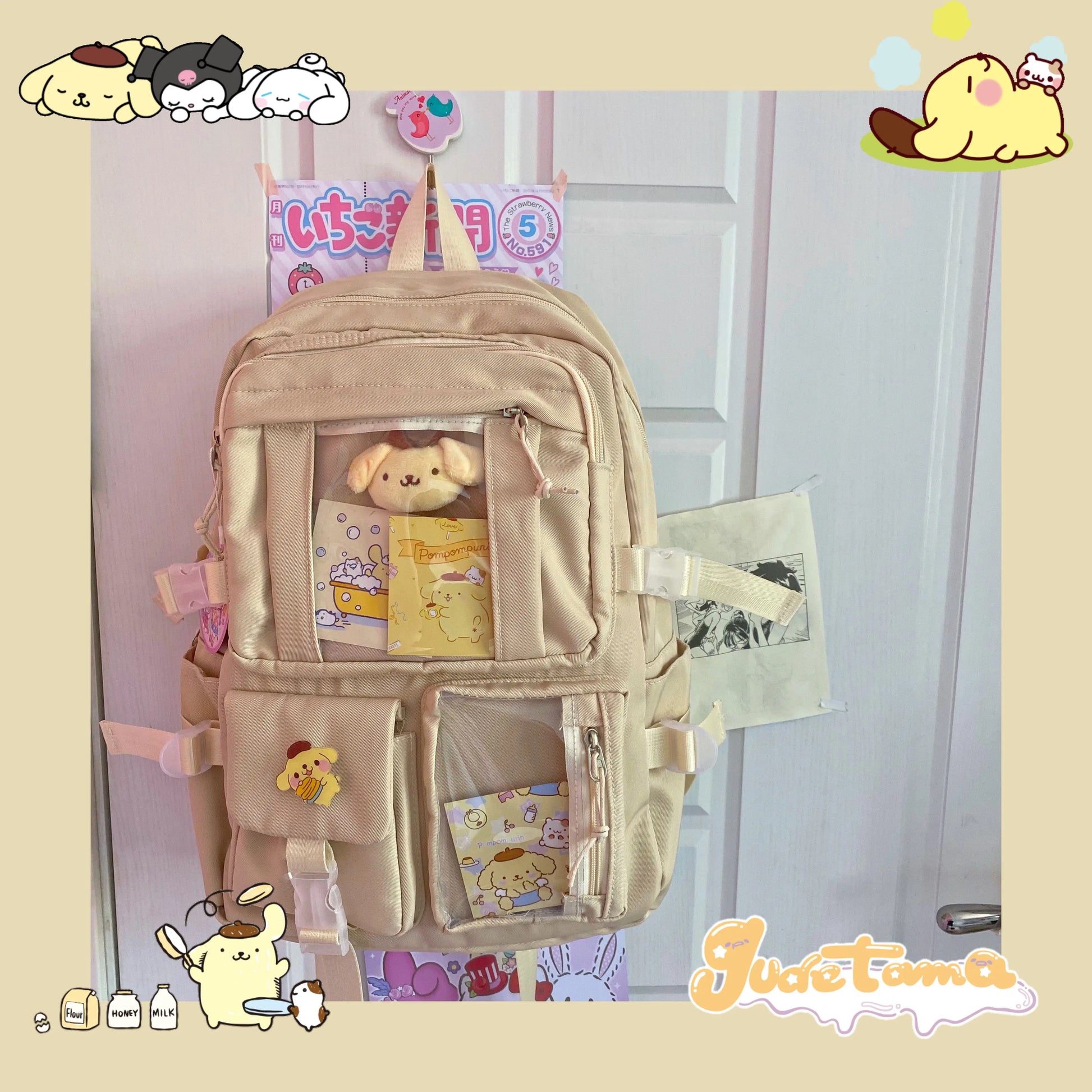 Kawaii Sanrio Backpack - My Melody Kuromi & Cinnamoroll - Yellow - Women Bags & Wallets - Backpacks - 11 - 2024