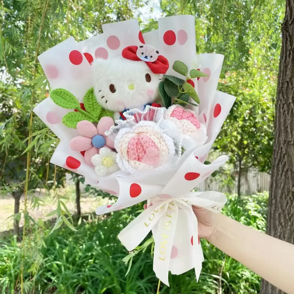 Kawaii Sanrio Plush Toy Bouquet – Hello Kitty & Kuromi Gift Set - Harajuku Style - Plushie - 7