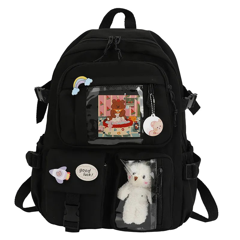 Kawaii School Backpack - Black - Women Bags & Wallets - Apparel & Accessories - 7 - 2024