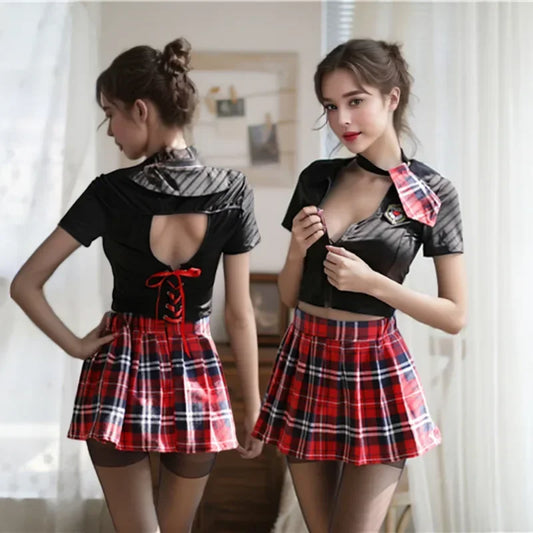 Kawaii School Girl Plaid Skirt Lingerie Set - Bottoms - Lingerie - 1 - 2024