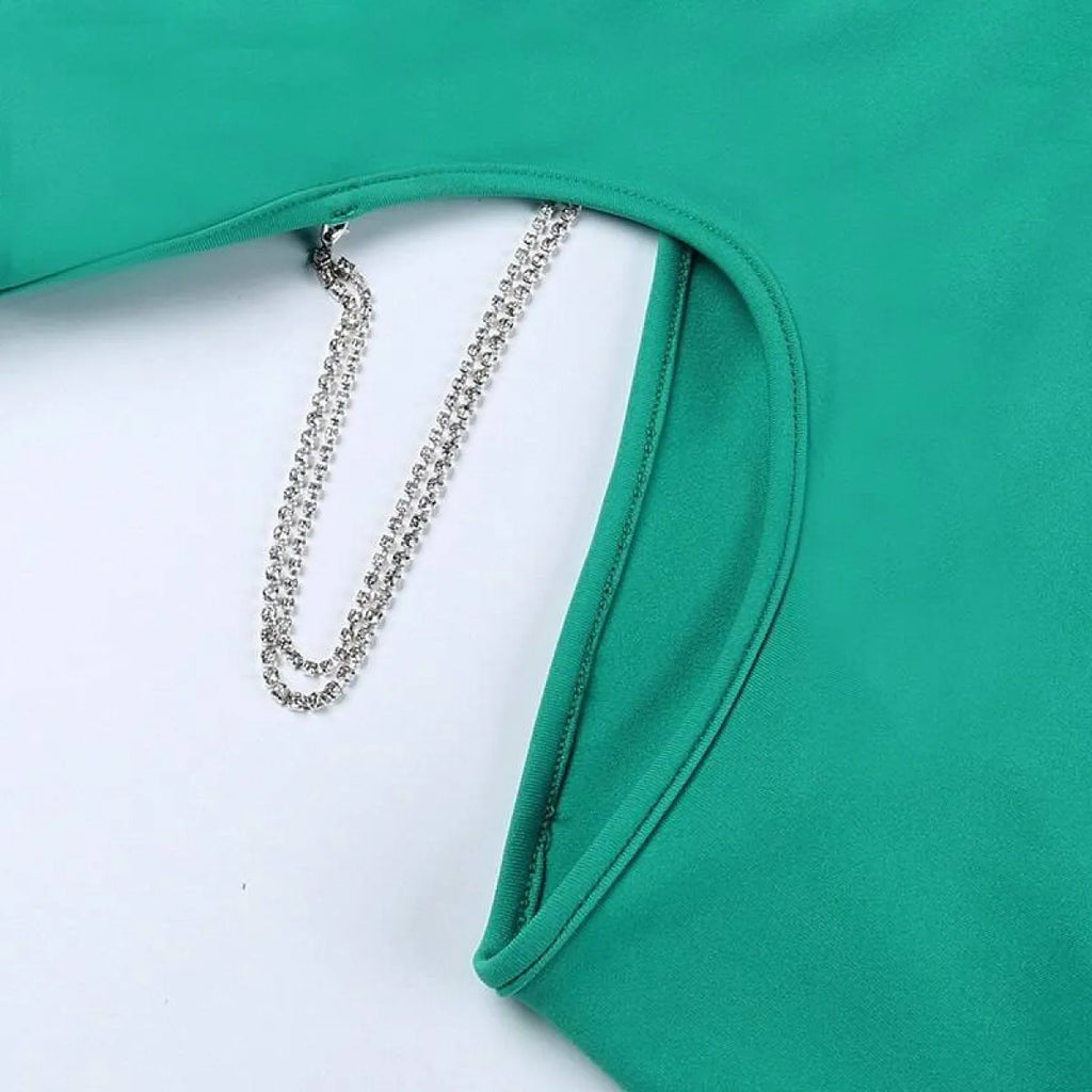 Hollow Out Full Sleeve Mini Dress - All Dresses - 34