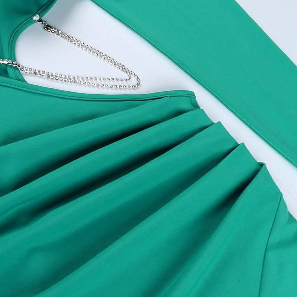 Hollow Out Full Sleeve Mini Dress - All Dresses - 29