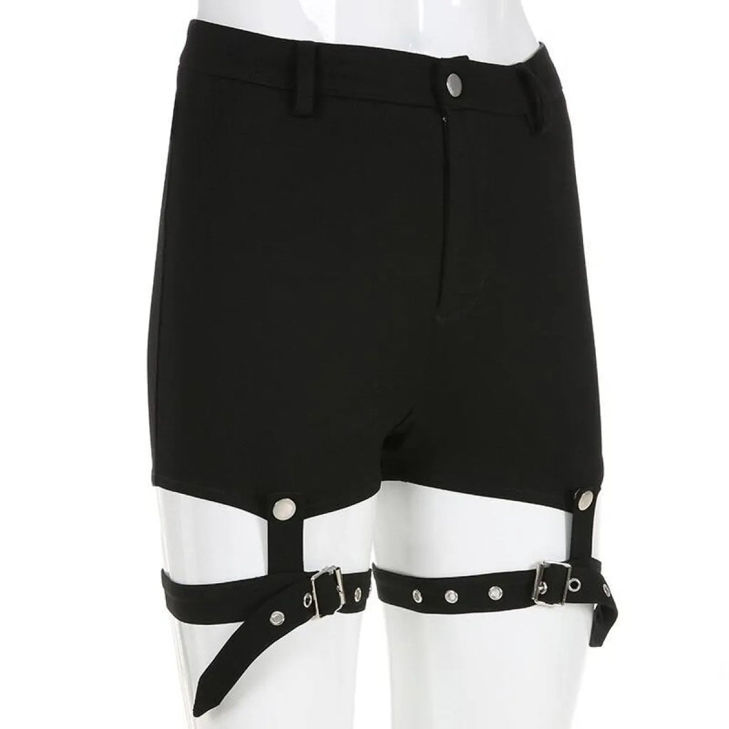 Hollow Out Punk Shorts - Bottoms - 12