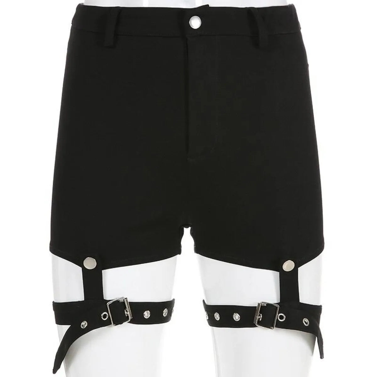 Hollow Out Punk Shorts - Bottoms - 13