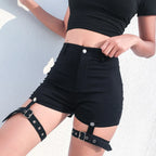Hollow Out Punk Shorts - Bottoms - 21